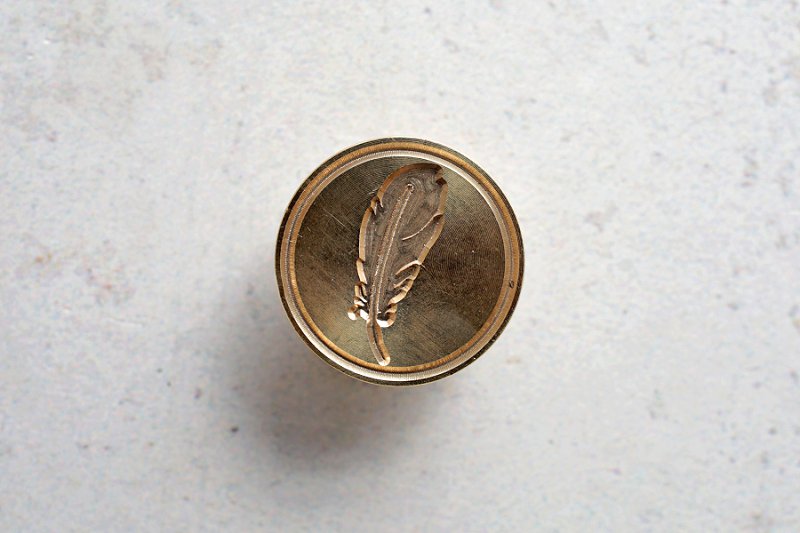 Brass Wax Seal Stamp – Feather