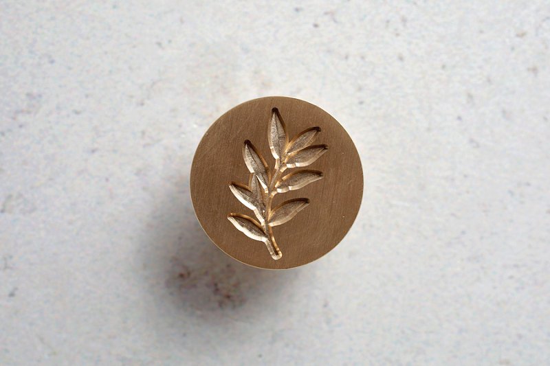 Brass Wax Seal Stamp – Olive Leaf