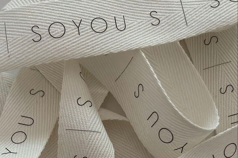 Printed Herringbone Cotton Ribbon – 1 colour print – 100m Roll